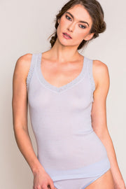 Ilenia Sleeveless - Plissé Tubolar Wool Silk 