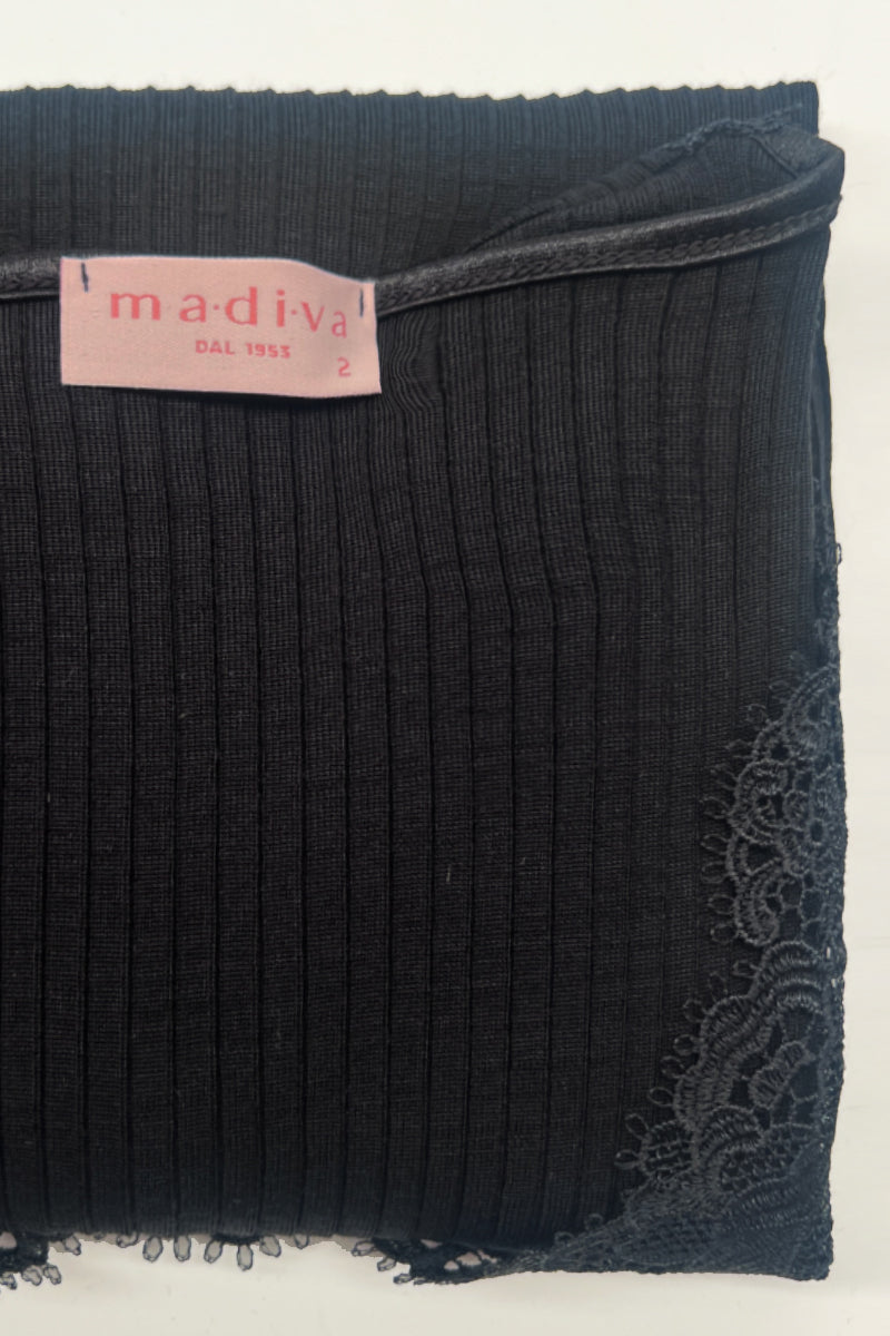 Maglia da donna Linda・Manica in lana seta - Manica lunga e macramè raffinato