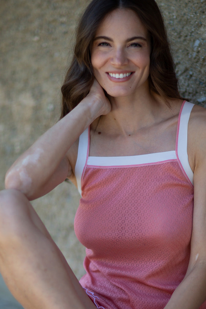 Babydoll da donna LOTO in 100% cotone  filoscozia® wildt - Spallina e tessuto traforato con morbido elastico