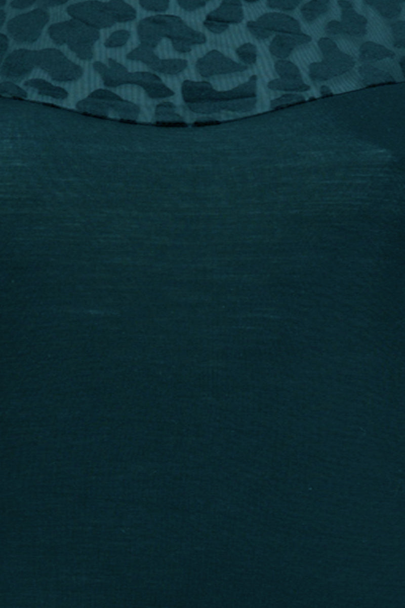 Maglia da donna Lucrezia in lana seta - Scollo a V, maniche lunghe e laize di leopardo floccato