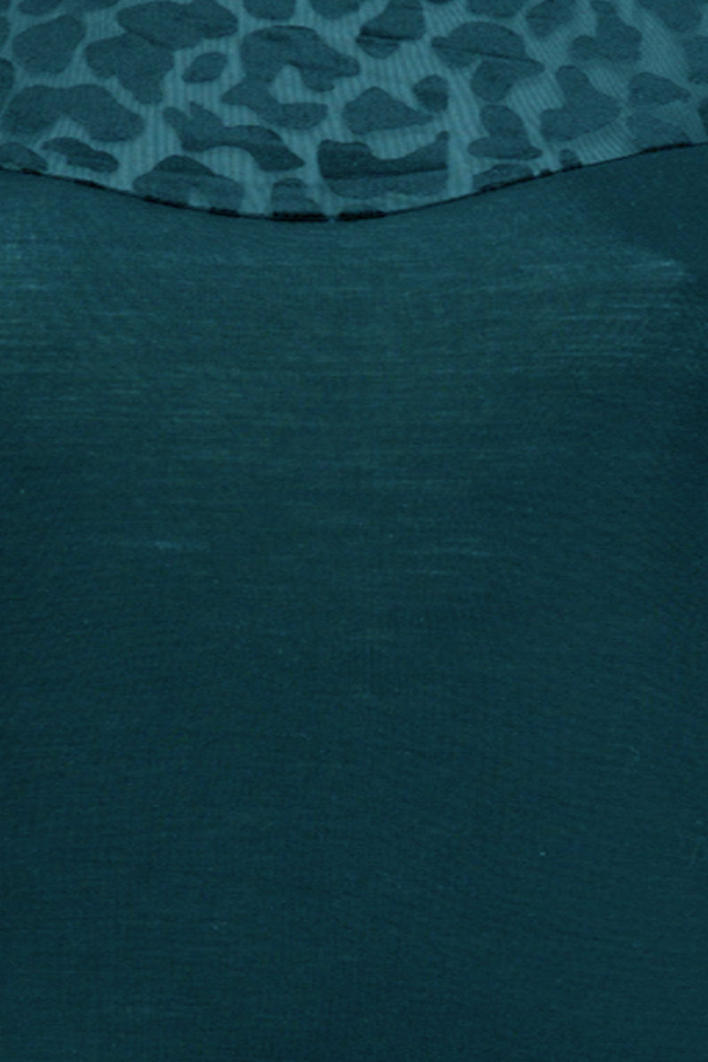 Lucrezia Long Sleeve Roundneck - Wool Silk with flocked leopard 
