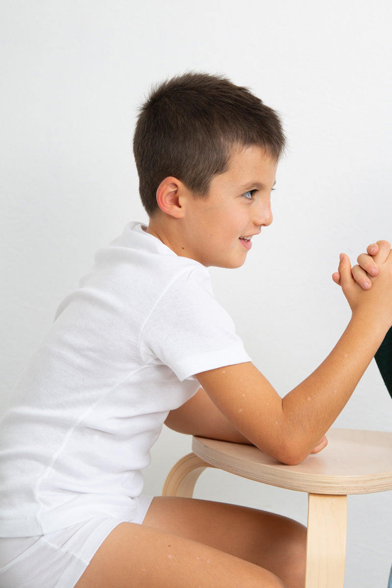 Maglietta bambino Ludovico in cotone garzato - Protezione della pelle e tessuto anallergico