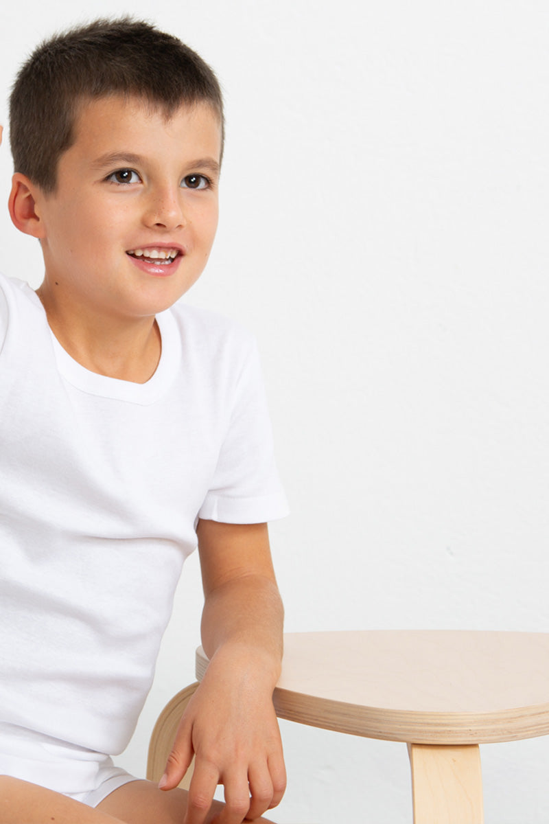 Maglietta bambino Ludovico in cotone garzato - Protezione della pelle e tessuto anallergico