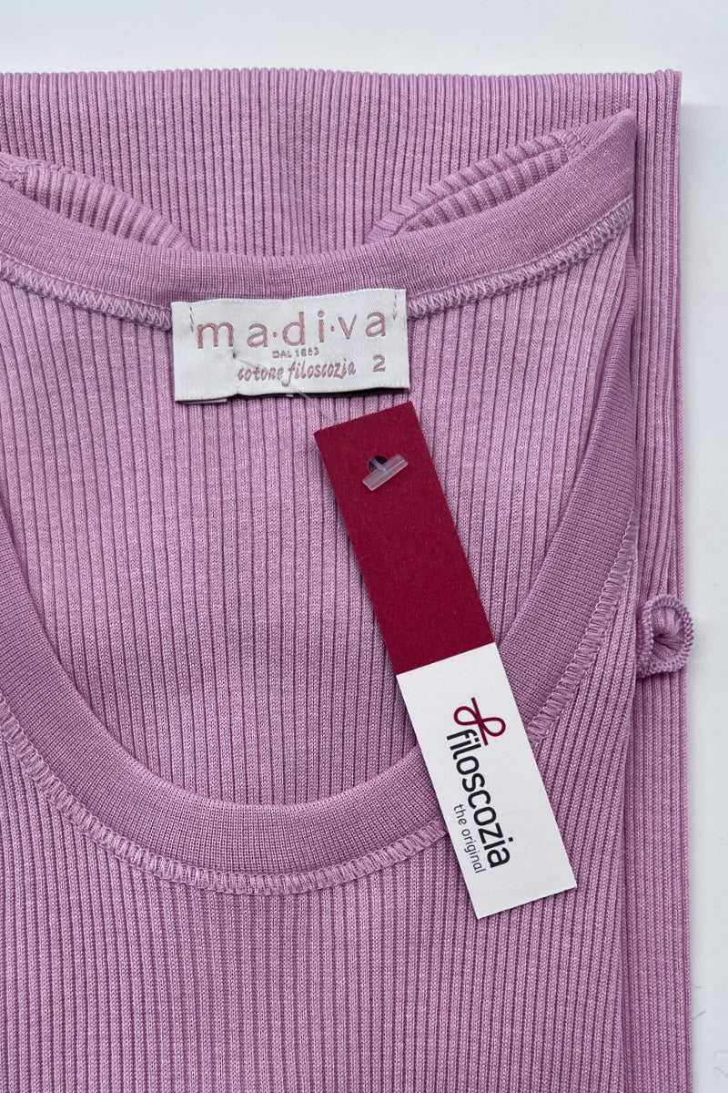 Manica lunga donna Mara in Cotone - Manica lunga gircollo a costine