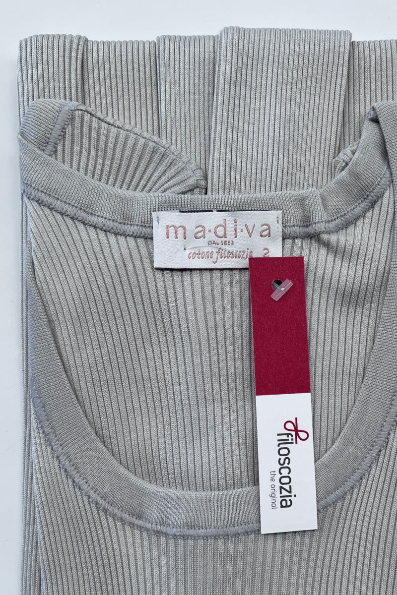 Manica lunga donna Mara in Cotone - Manica lunga gircollo a costine