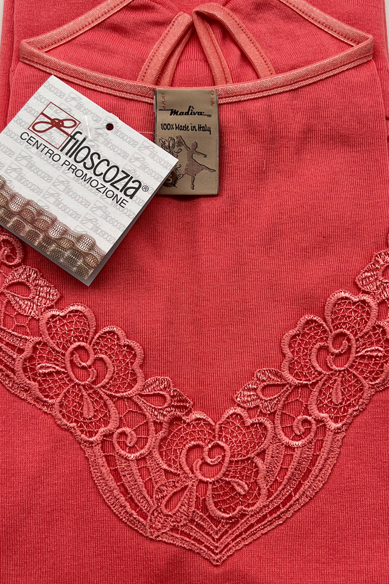 Cleveland Sleeveless - 100% Filoscozia® Cotton with macramé