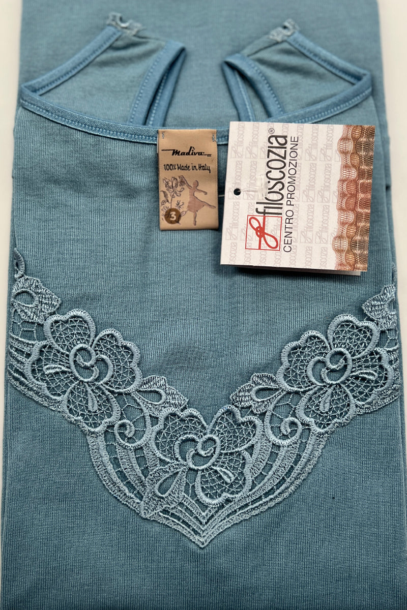 Cleveland Sleeveless - 100% Filoscozia® Cotton with macramé