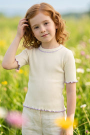 Maglietta bambina Olivia in Cotone Filoscozia - Mezza manica e delicata sulla pelle