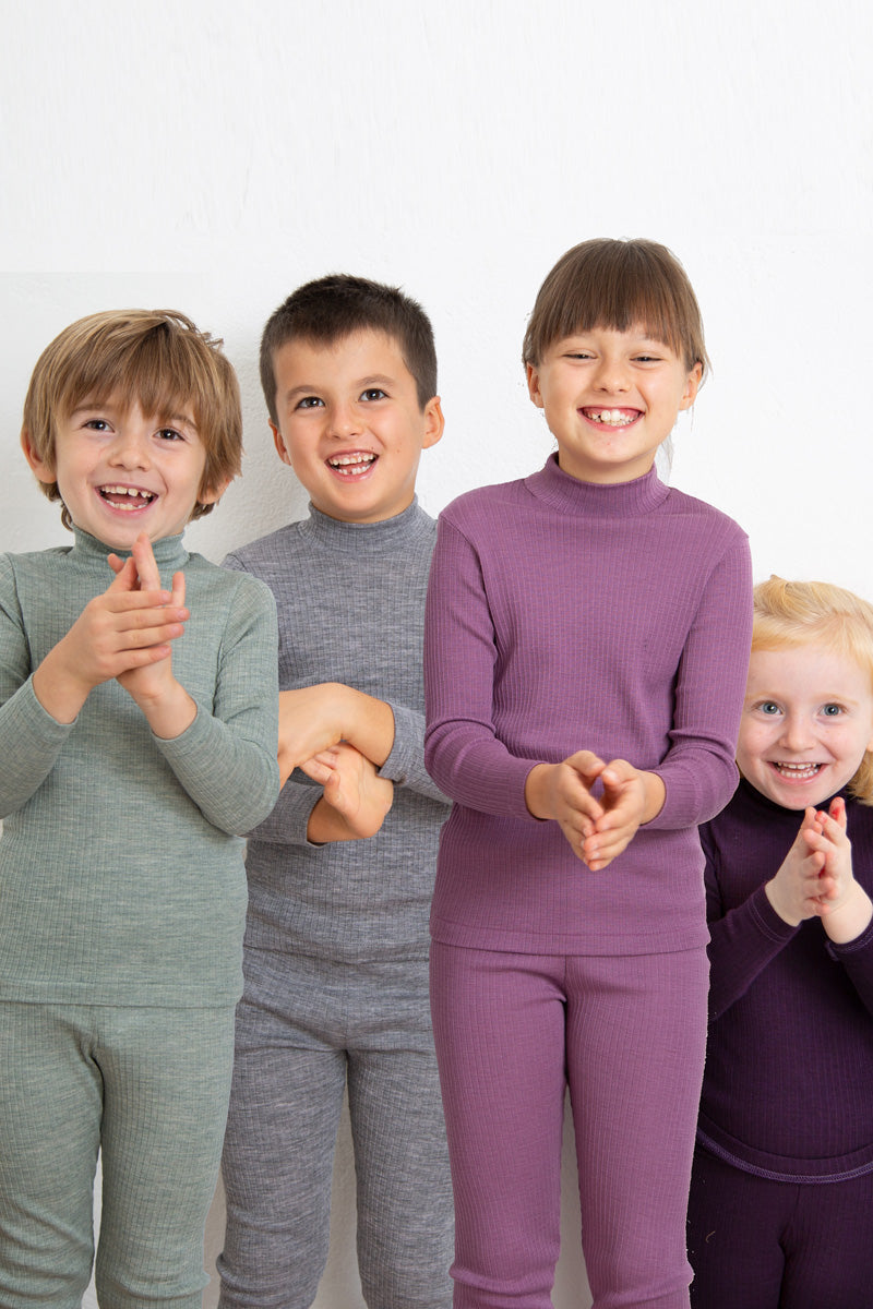 Leggings bambino Olly in lana seta - Morbidi e versatili