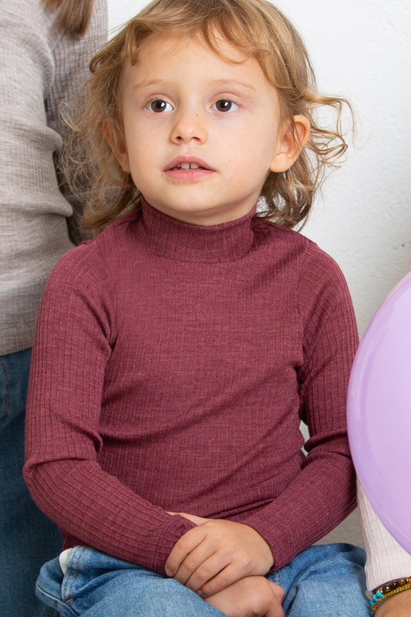 Maglia lupetto bambino Olly in lana seta - Delicata sulla pelle e perfetta da indossare sotto una felpa