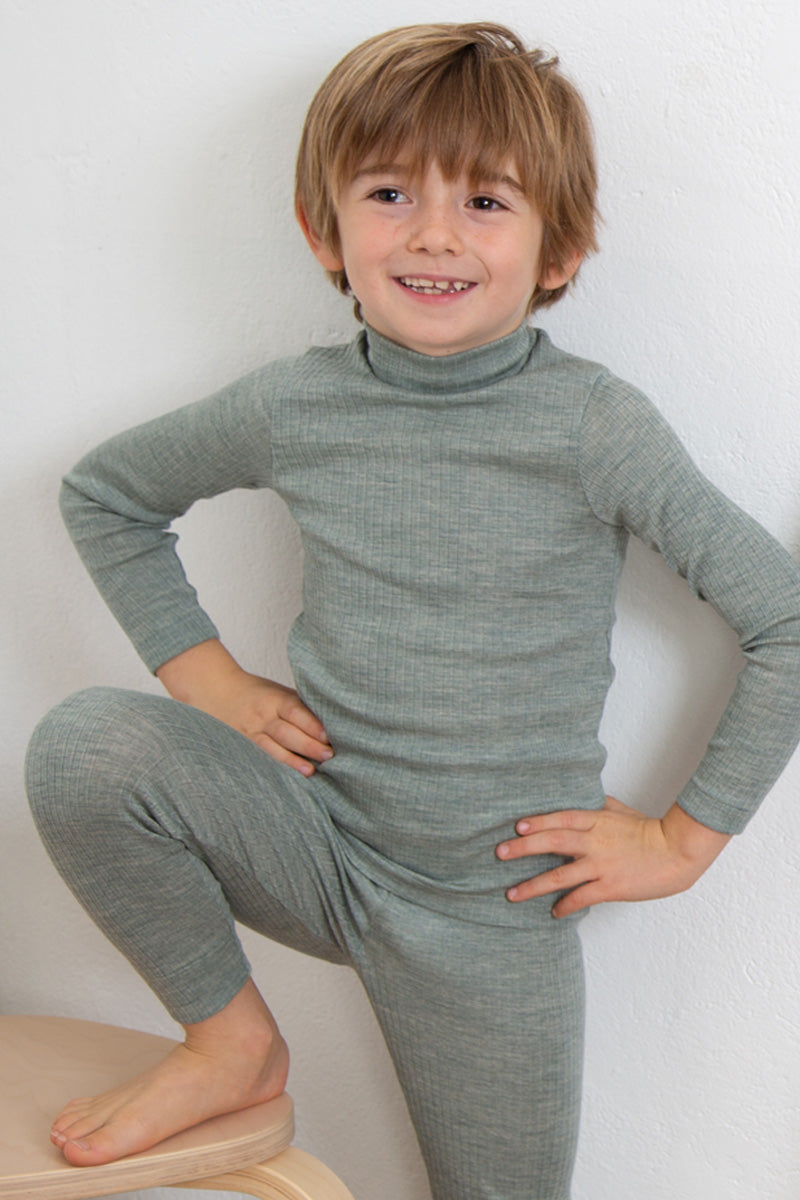 Maglia lupetto bambino Olly in lana seta - Delicata sulla pelle e perfetta da indossare sotto una felpa