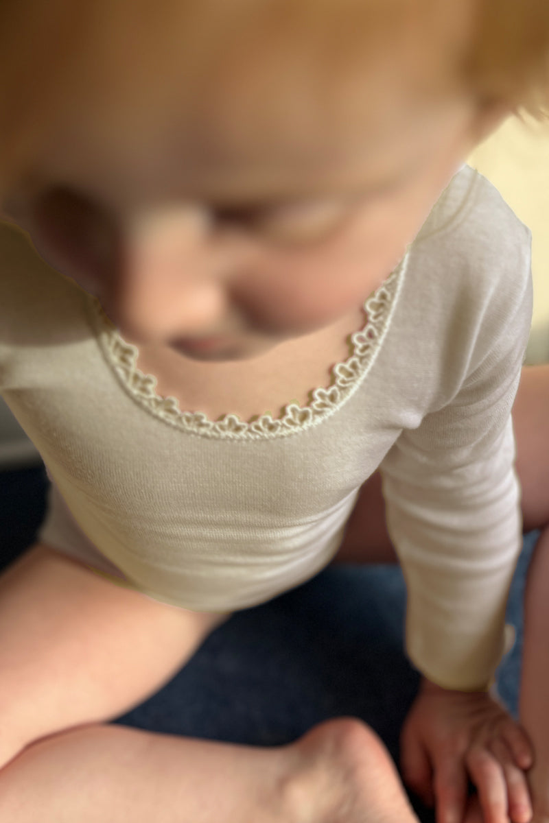 Maglia manica lunga bambina Ombretta in cotone e lana - Elasticità e morbidezza garantite