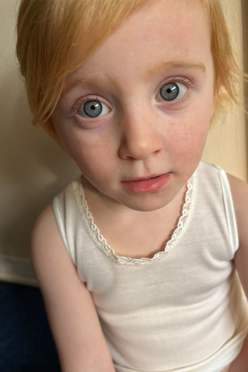 Canotta Ombretta bambino in Cotone e Lana - Spalla larga e trattamento di finissaggio