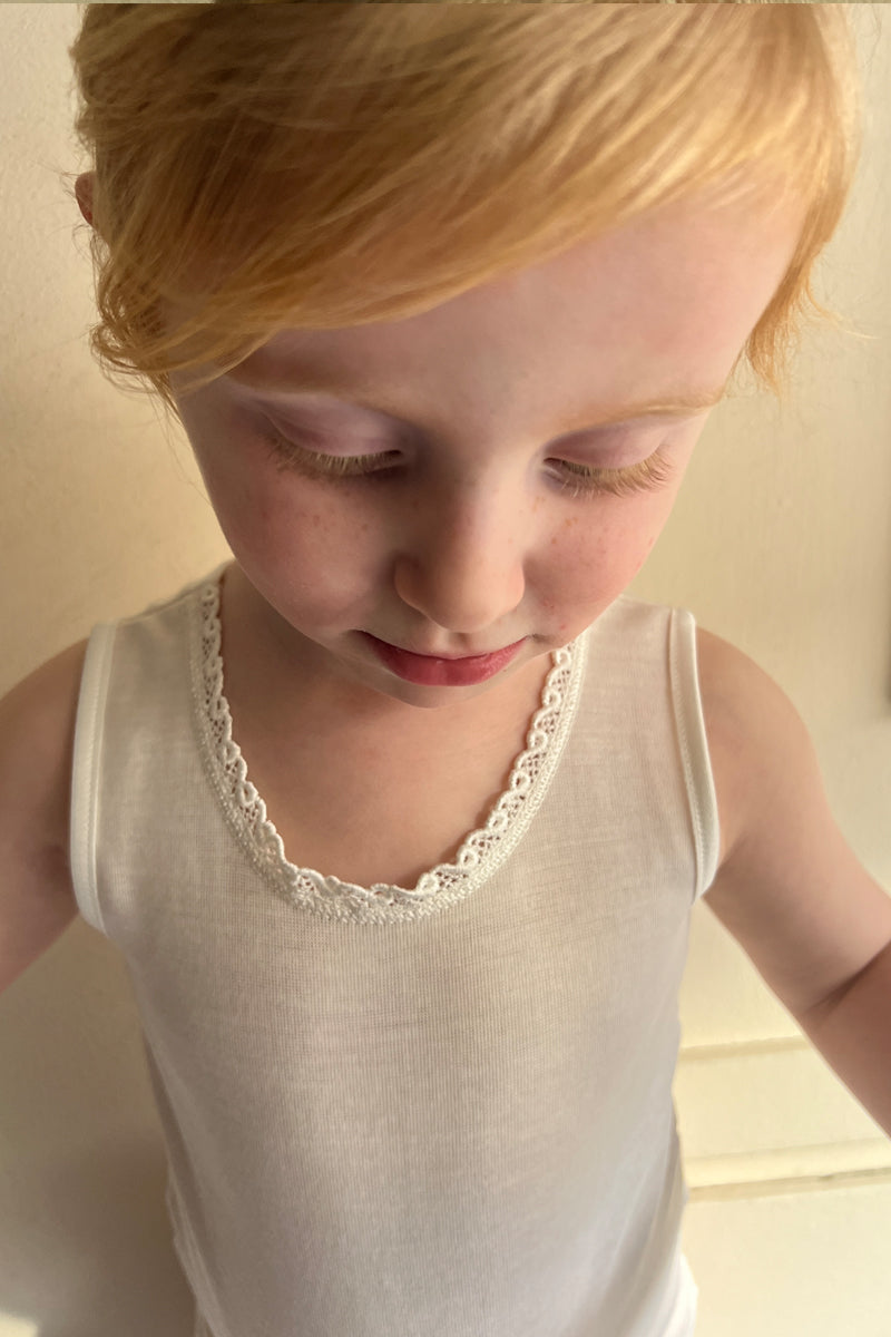 Canotta Ombretta bambino in Cotone e Lana - Spalla larga e trattamento di finissaggio