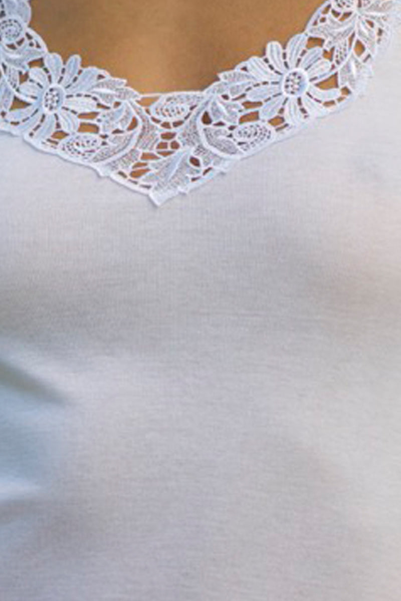 Canotta da donna Spring in cotone - Spallina e macramè di altissima qualità