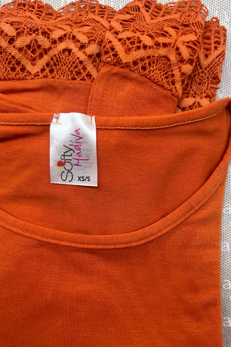T-shirt da donna Positano in Micromodal - Mezza manica e pizzo elastico effetto crochet