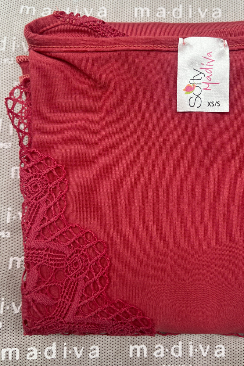 Women's Positano T-shirt in micromodal - Elbow sleeve and V-neck with elastic lace