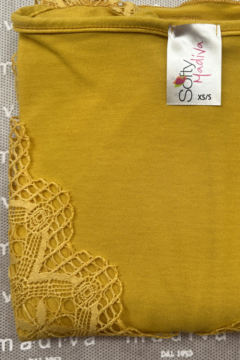 Women's Positano T-shirt in micromodal - Elbow sleeve and V-neck with elastic lace