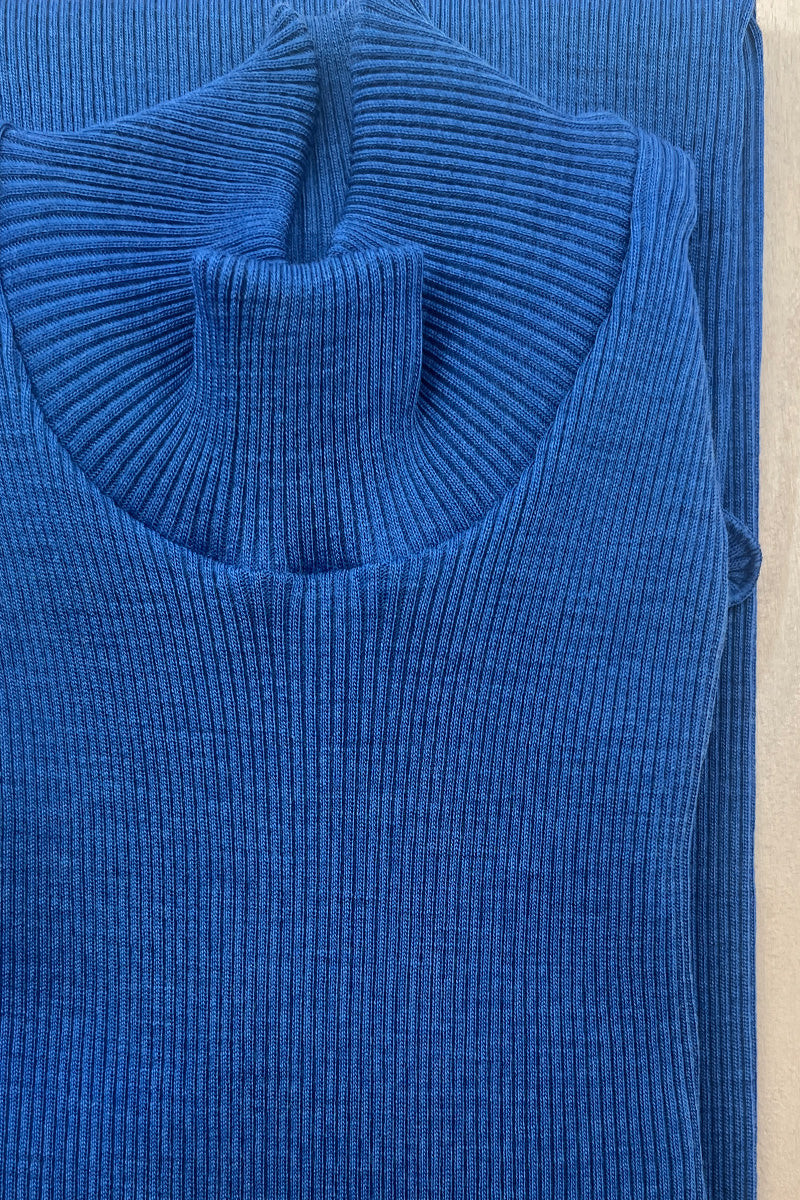 550 04 Sleeveless -Ribbed Tubolar Wool Silk 