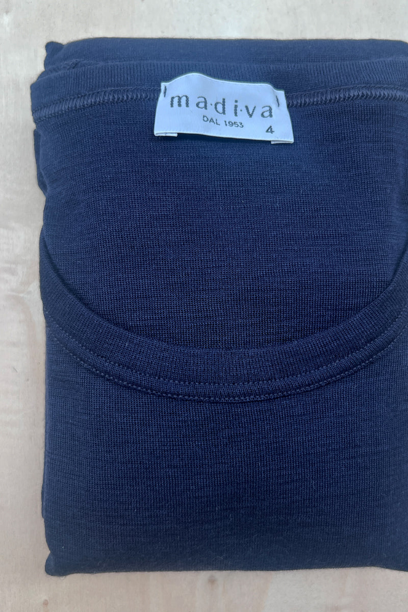 Maglia intima uomo Sassari in lana vergine extrafine e seta - Maniche lunghe e girocollo