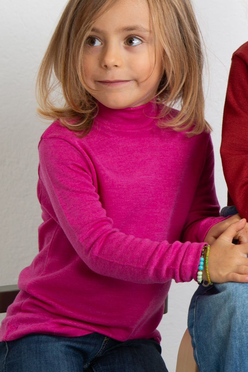 Maglia lupetto da bambino Trottola in lana e seta - Delicato sulla pelle