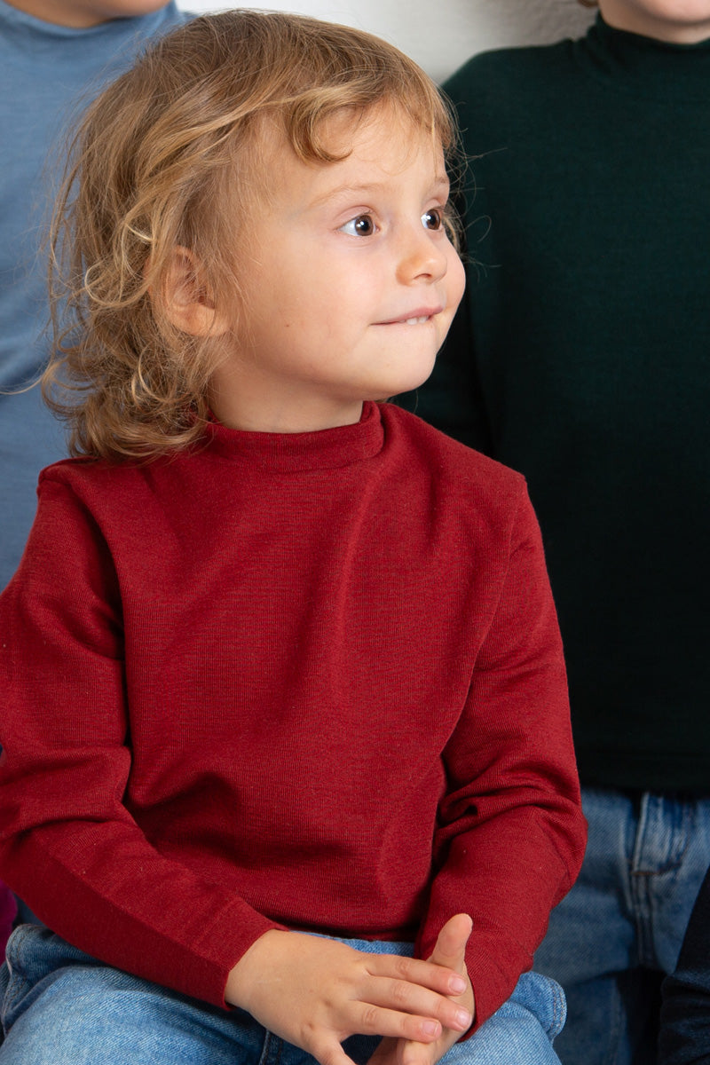 Maglia lupetto da bambino Trottola in lana e seta - Delicato sulla pelle