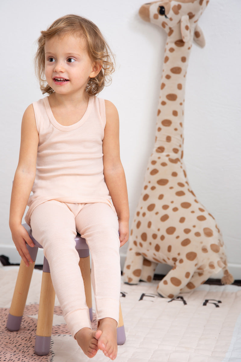 Canotta bambino Trottola in lana seta - Spalla larga e a contatto con la pelle