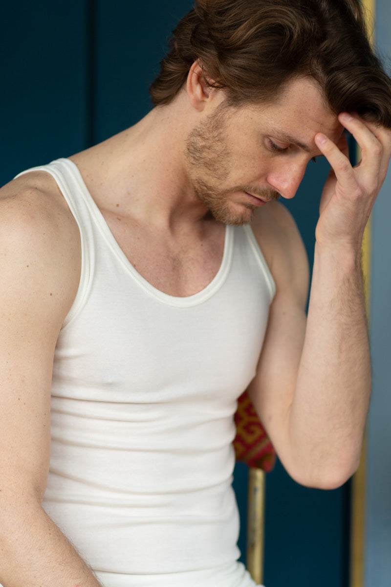 Canotta intima da uomo Ustica in Cotone e Lana - Spalla larga e tessuto DOUBLE