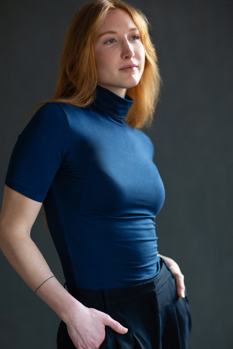 Maglietta dolcevita da donna Venere in Micromodal - Mezza manica e bielastico