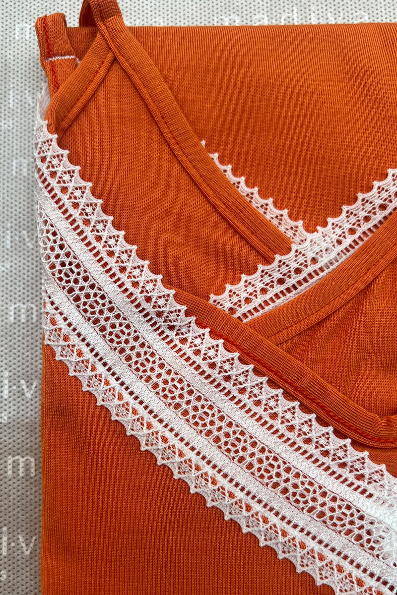 Women's Spaghetti Strap Top Venus in Micromodal - Delicious Elastic Lace at the Necklines and Soft Fit
