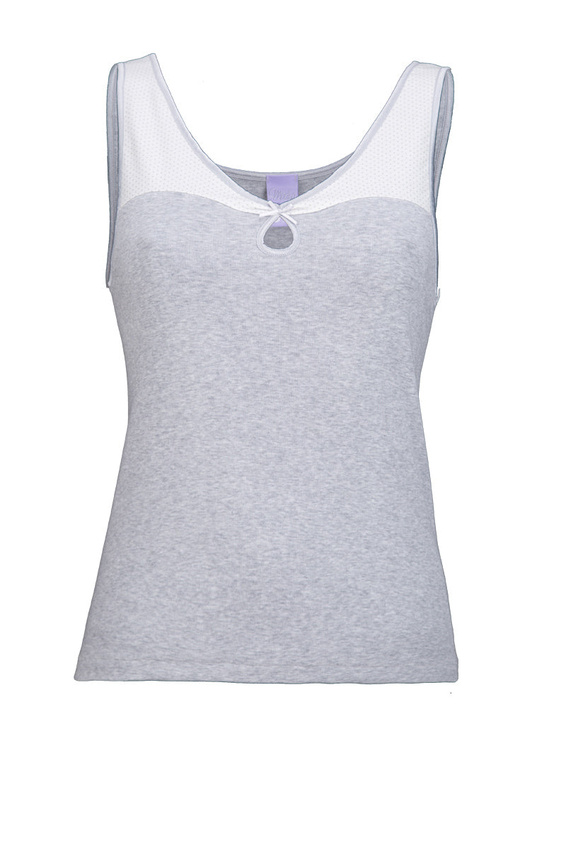 Canotta da donna Veronica in cotone - Spalla larga Design pois e calore avvolgente