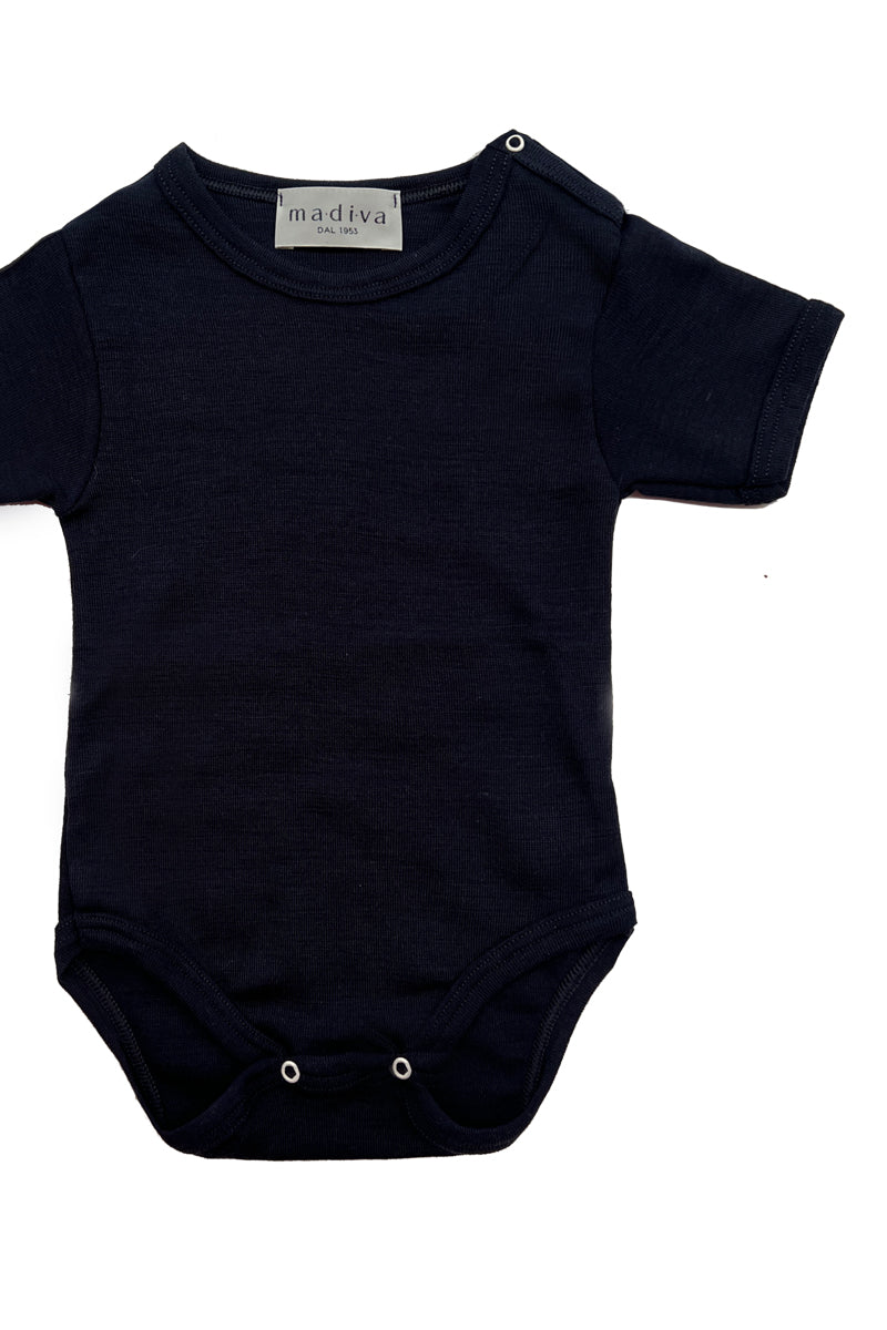 Body bambino Yoyo in lana seta - Mezza manica e traspirante