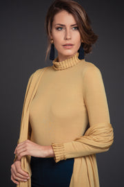 Maglia lupetto da donna 225 in lana seta - Bordi plissettati e design semplice