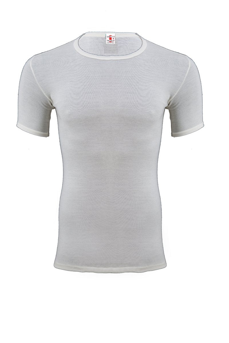 Maglietta intima da uomo 6040 in cotone e lana - Manica corta e trattamento di finissaggio
