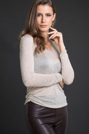 768 04 Long-sleeved V-neck Viscose Cashmere 