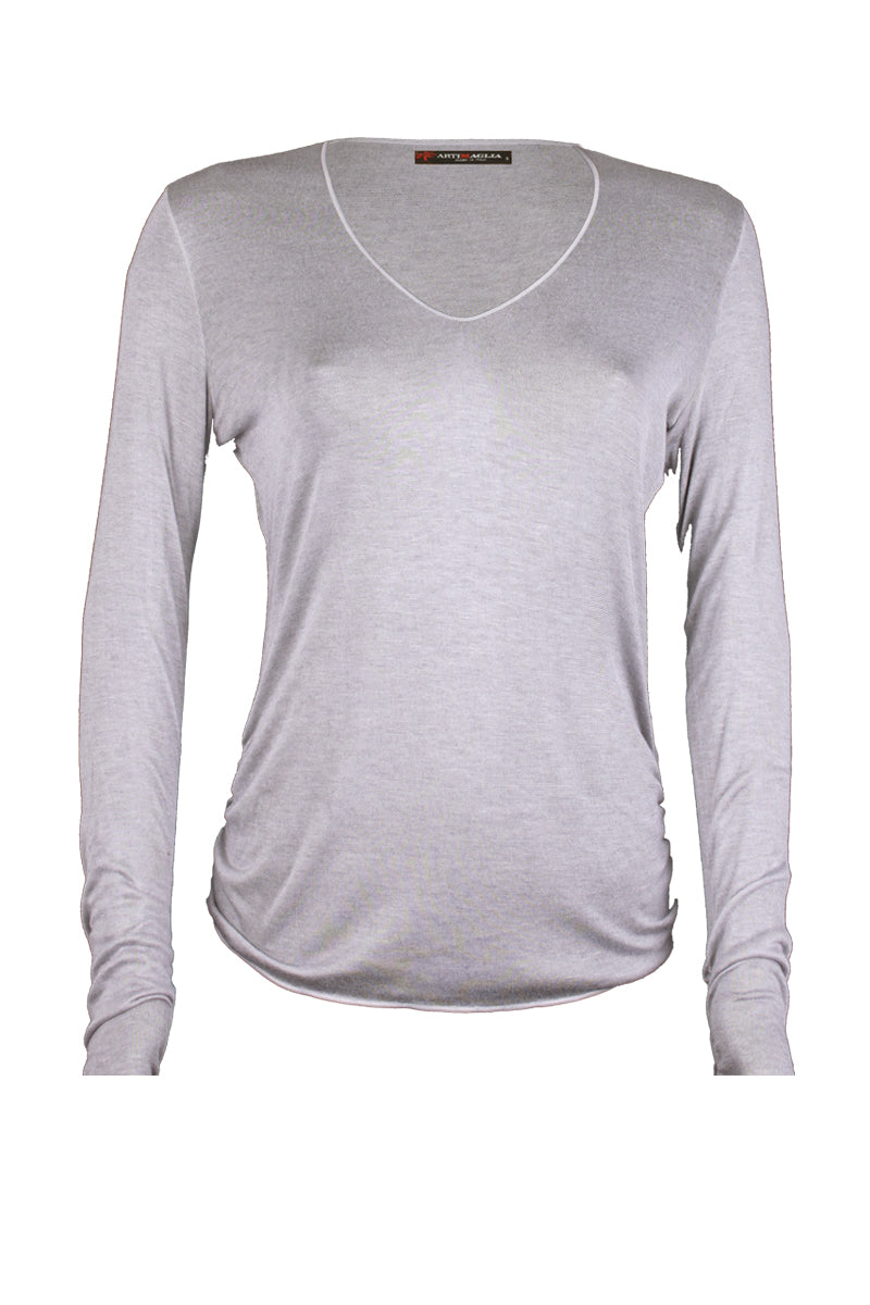 768 04 Long-sleeved V-neck Viscose Cashmere 