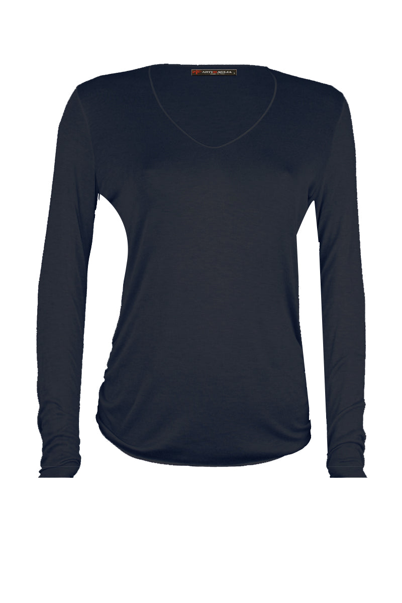 768 04 Long-sleeved V-neck Viscose Cashmere 