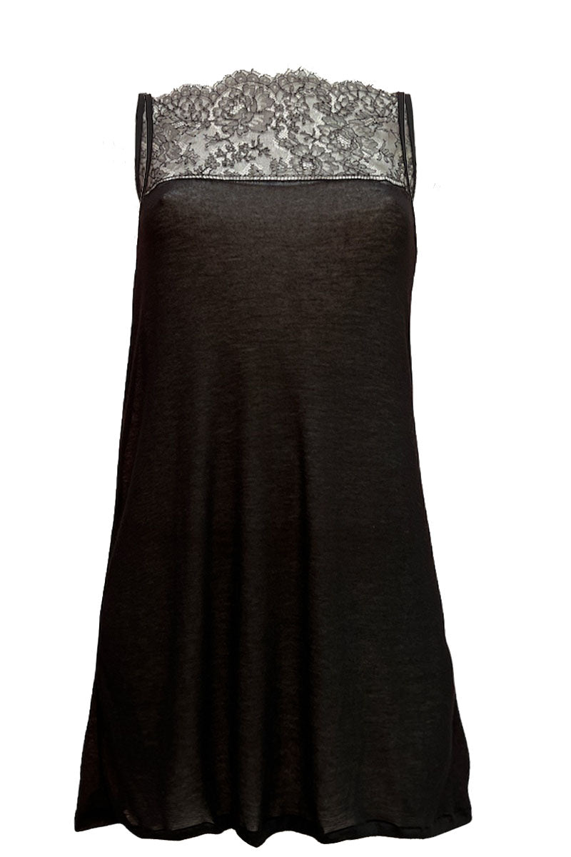 784 01 Petticoat - Mixed cashmere with Calais dantelle lace