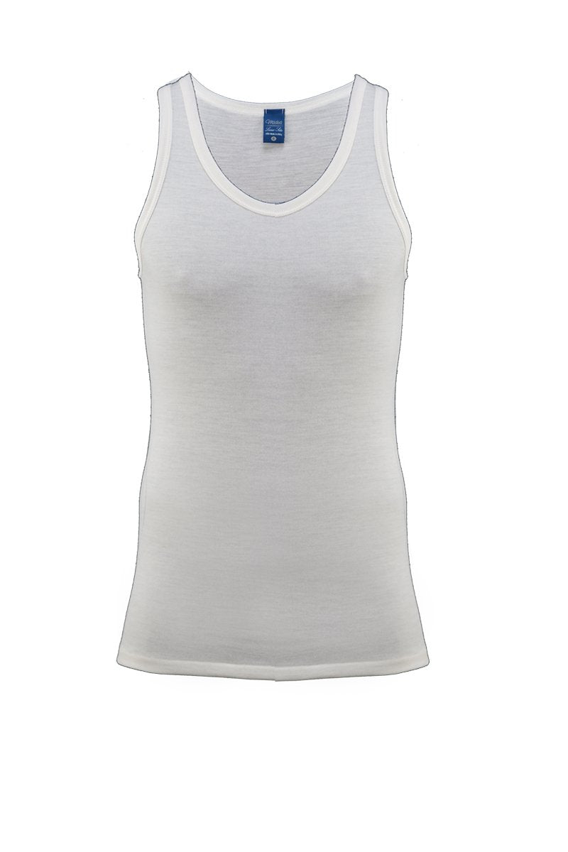 Men's tank top Cagliari in merino wool and silk - Unshrinkable, breathable, and very warm