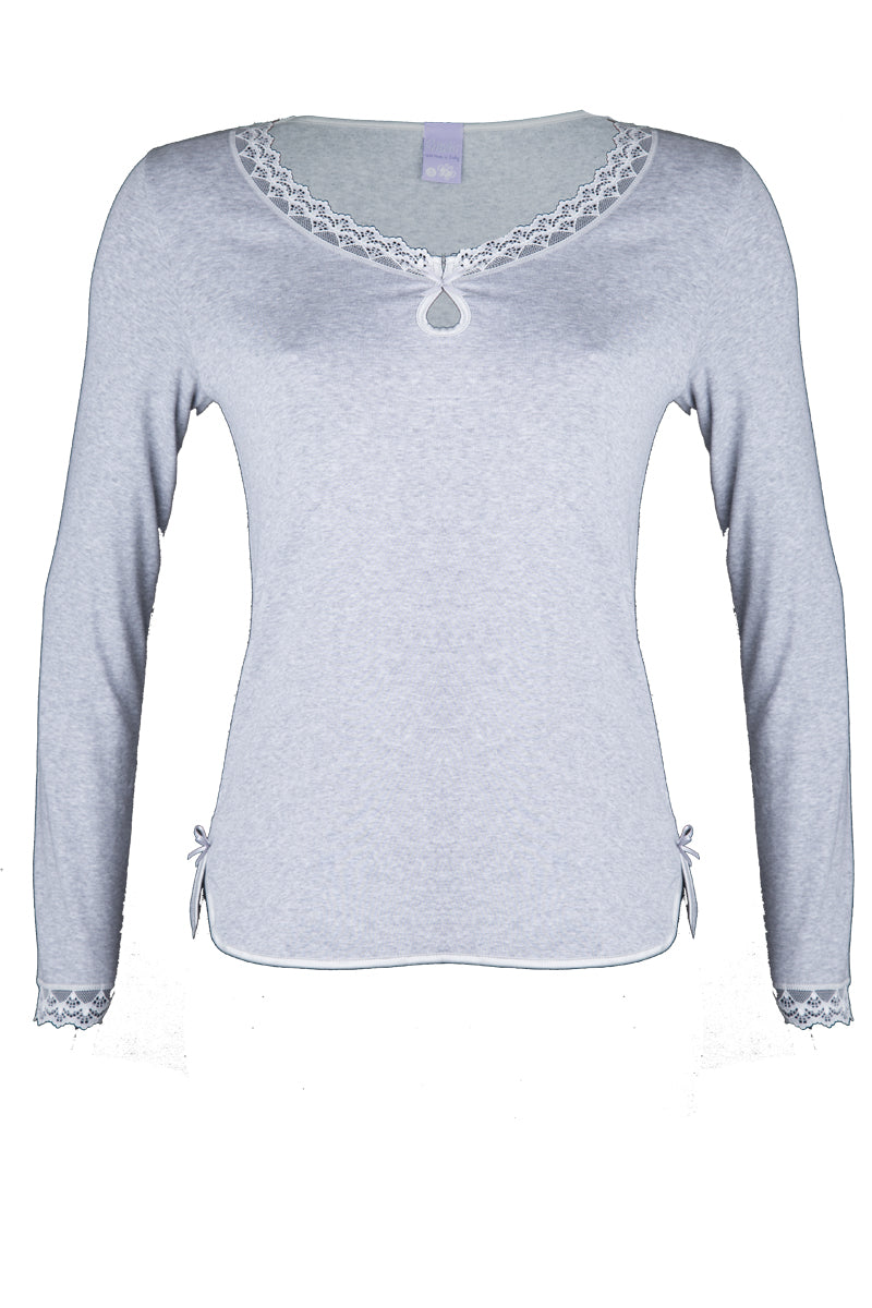 Maglia da donna Elsa in cotone - Manica lunga e cucitura a contrasto