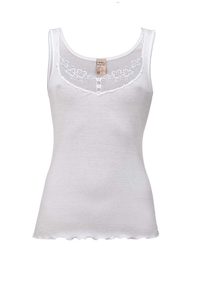 Asia Sleeveless - 100% Filoscozia® Cotton with macramé