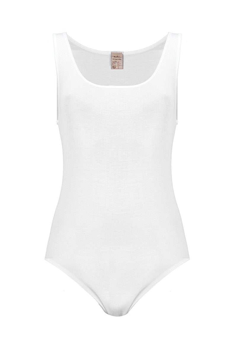 Body donna Astra in cotone - Spalla larga e rifinito con bordo di raso