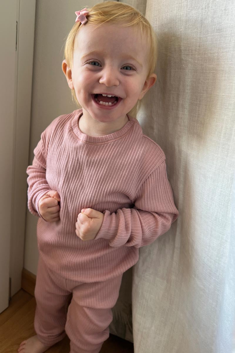 Pigiama bambini due pezzi Coccola in lana merino e seta - Caldo e confortevole