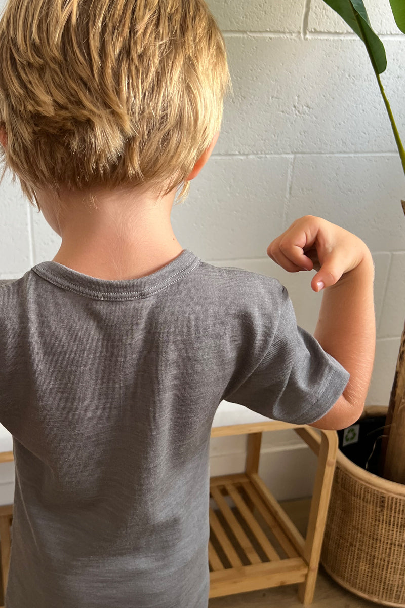Maglietta da bambino Federico in lana seta e cotone - Tessuto double comfort