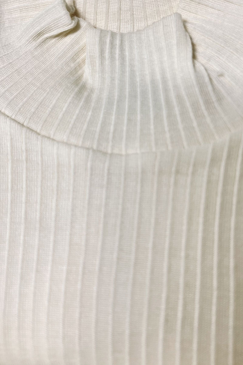 Ilary Lupetto Long Sleeves - Plissé Tubolar Wool Silk 