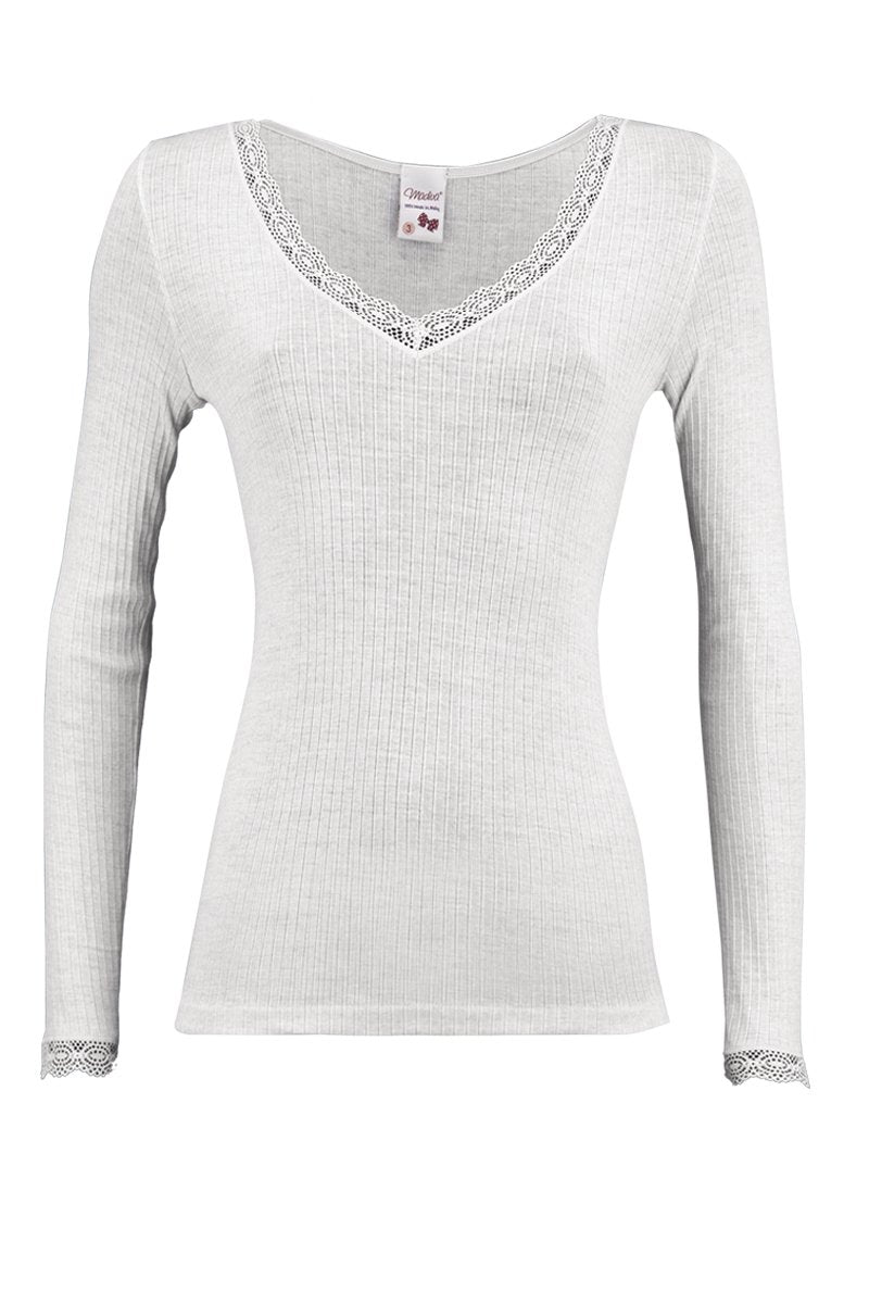Ilenia Long Sleeve -Plissé Tubolar Wool Silk 