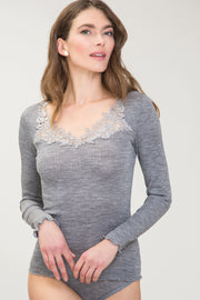 Letizia Long Sleeve- Tubolar Plissé wool-silk with insert