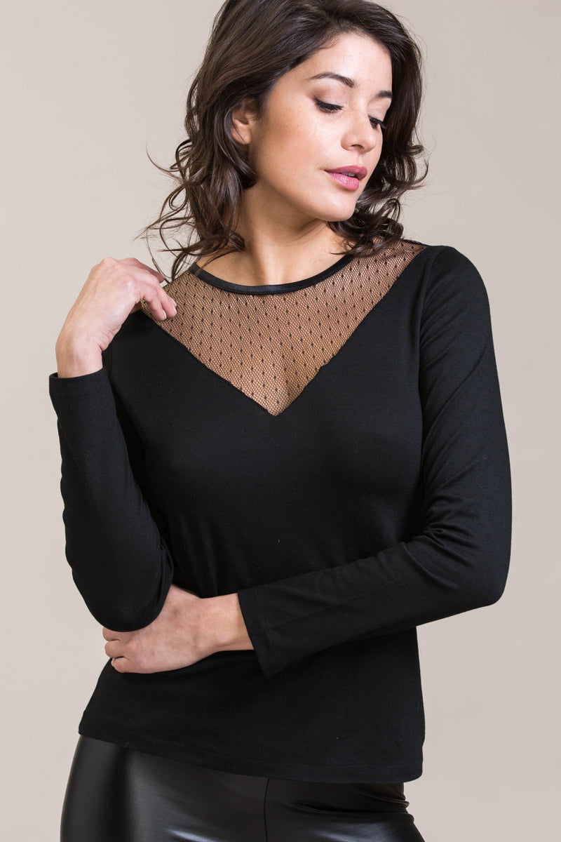 Maglia da donna Luce in cotone modal e Lycra - Manica lunga girocollo