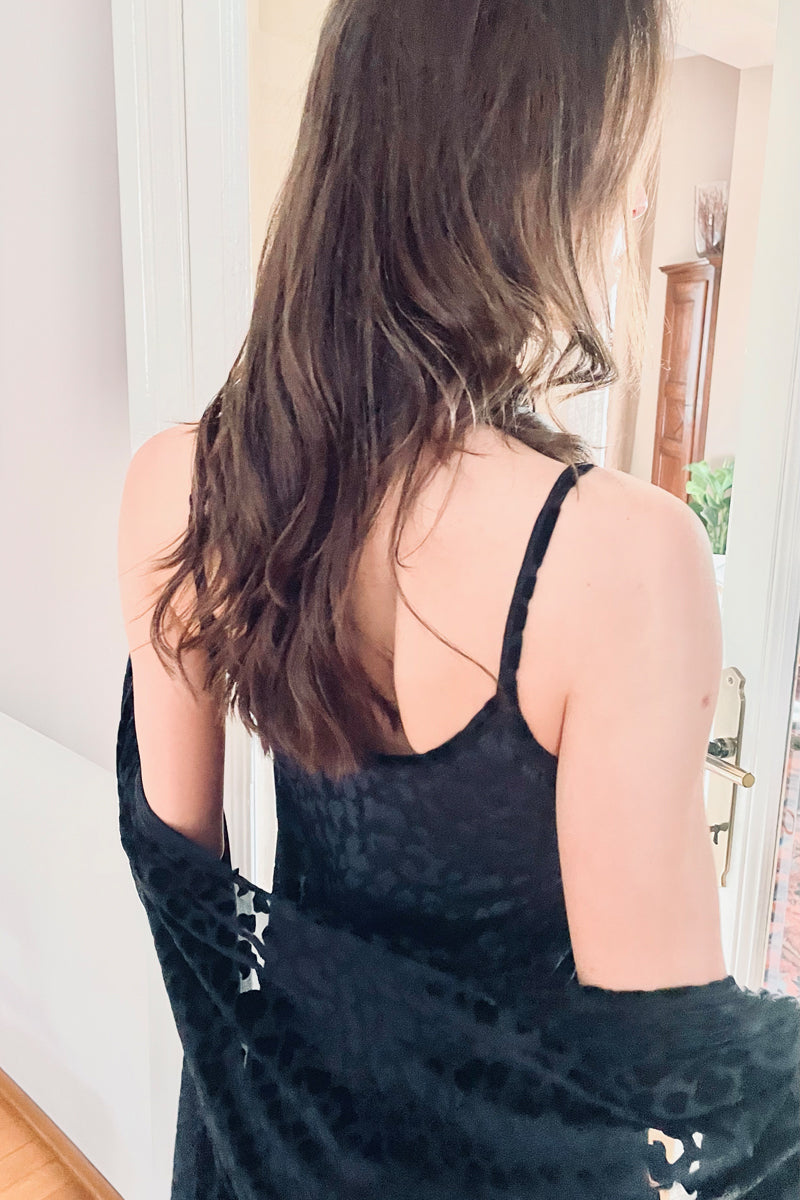 Babydoll donna Lucrezia Velvet in tessuto elastico - Stile seducente e leopardato