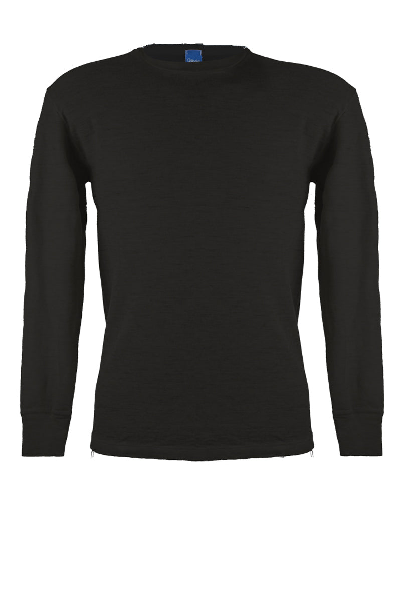 Maglia intima uomo Sassari in lana vergine extrafine e seta - Maniche lunghe e girocollo